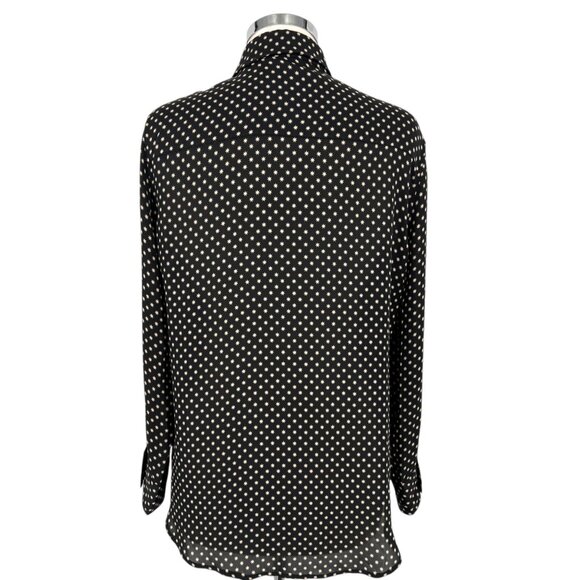 Equipment Silk Star Black White Button-Down Blouse Size Large - Picture 8 of 15